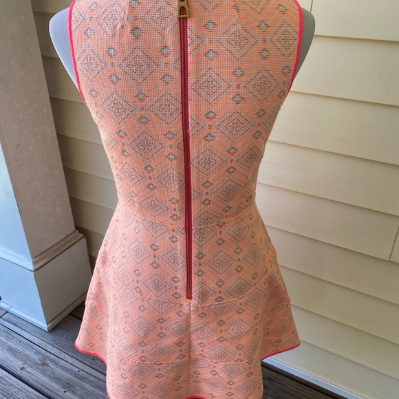 Sail to Sable Neon Orange Peachy Sleeveless A-line Mini Dress - Picture 2 of 3